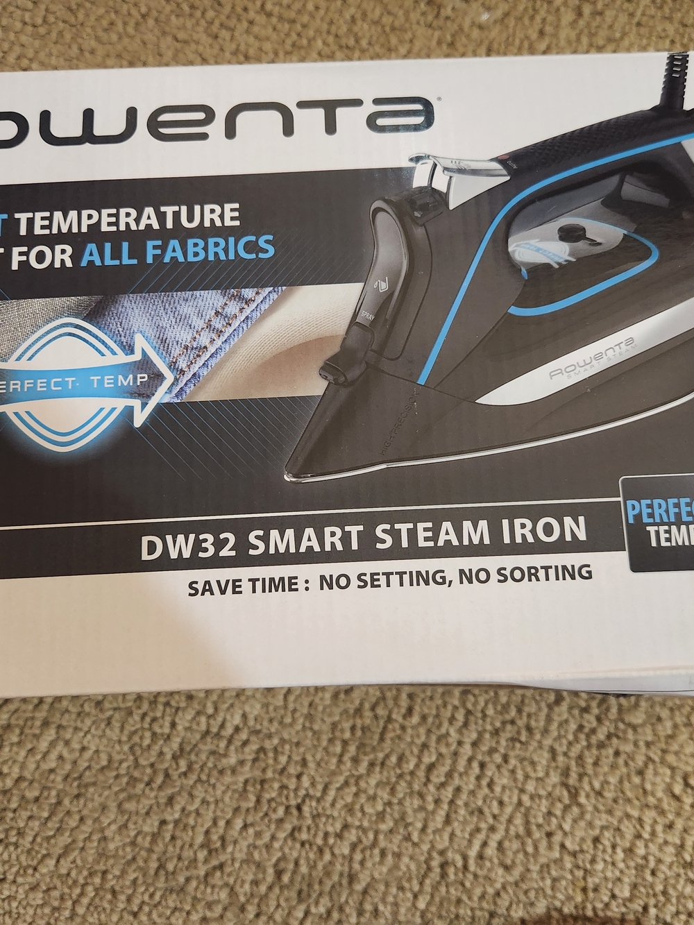 Rowenta DW32 Smart Steam Iron Box - White and Black